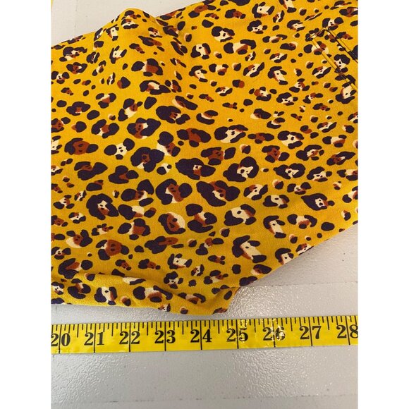 7th Ave Design Studio Yellow Leopard Print Pants Cotton & Spandex Size 2 - Picture 7 of 11